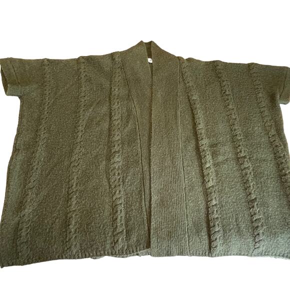CAbi 145 Green Open Front Short Dolman Sleeve Oversized Sweater Cardigan S/M - Picture 9 of 12